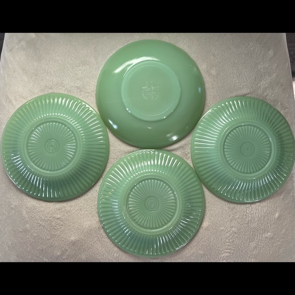 Fire King Other - Fire King l Vintage Jadeite ‘Jane Ray’ Saucers/plates